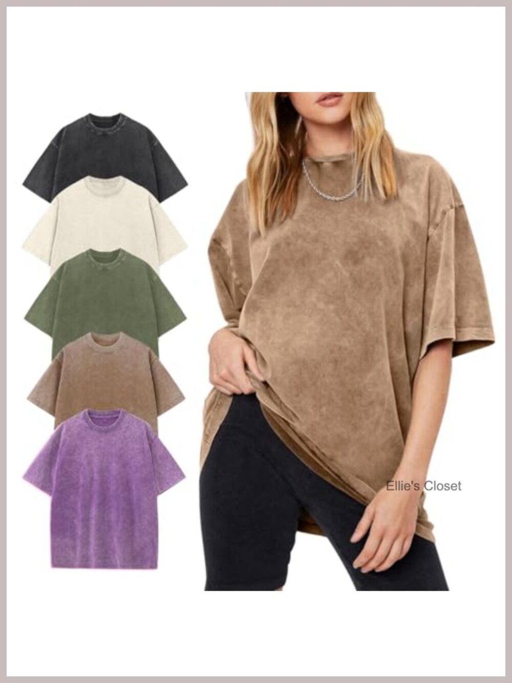 Women's Oversized Cotton Acid Wash Boyfriend Tee Shirt - Loose Fit Streetwear